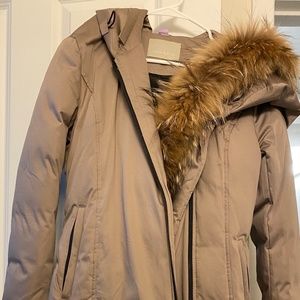 SOIA & KYO cinda taupe down coat XS